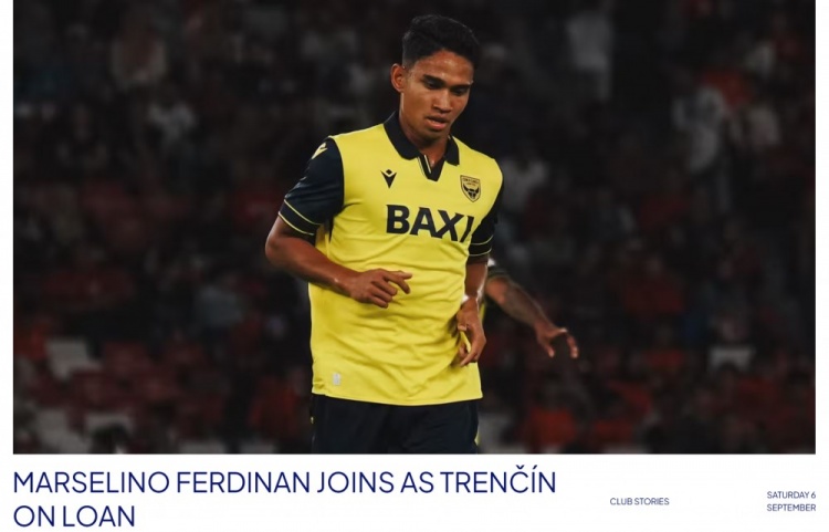 企鹅体育官网-牛津联官方：印尼国脚费迪南租借加盟斯洛伐克球队特伦辛